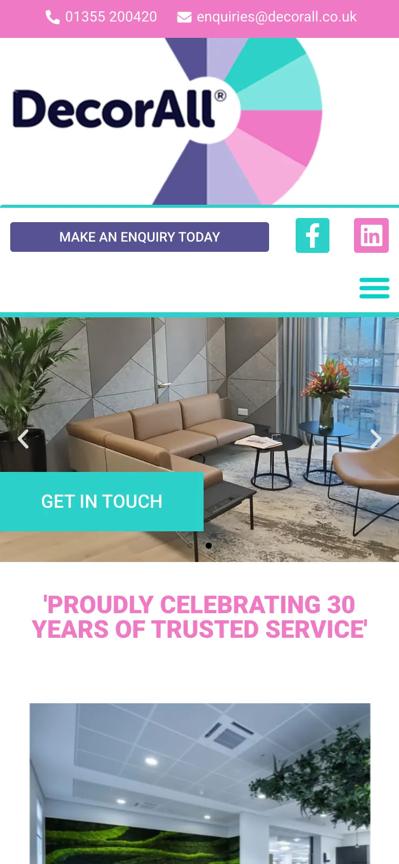 DecorAll website on a phone