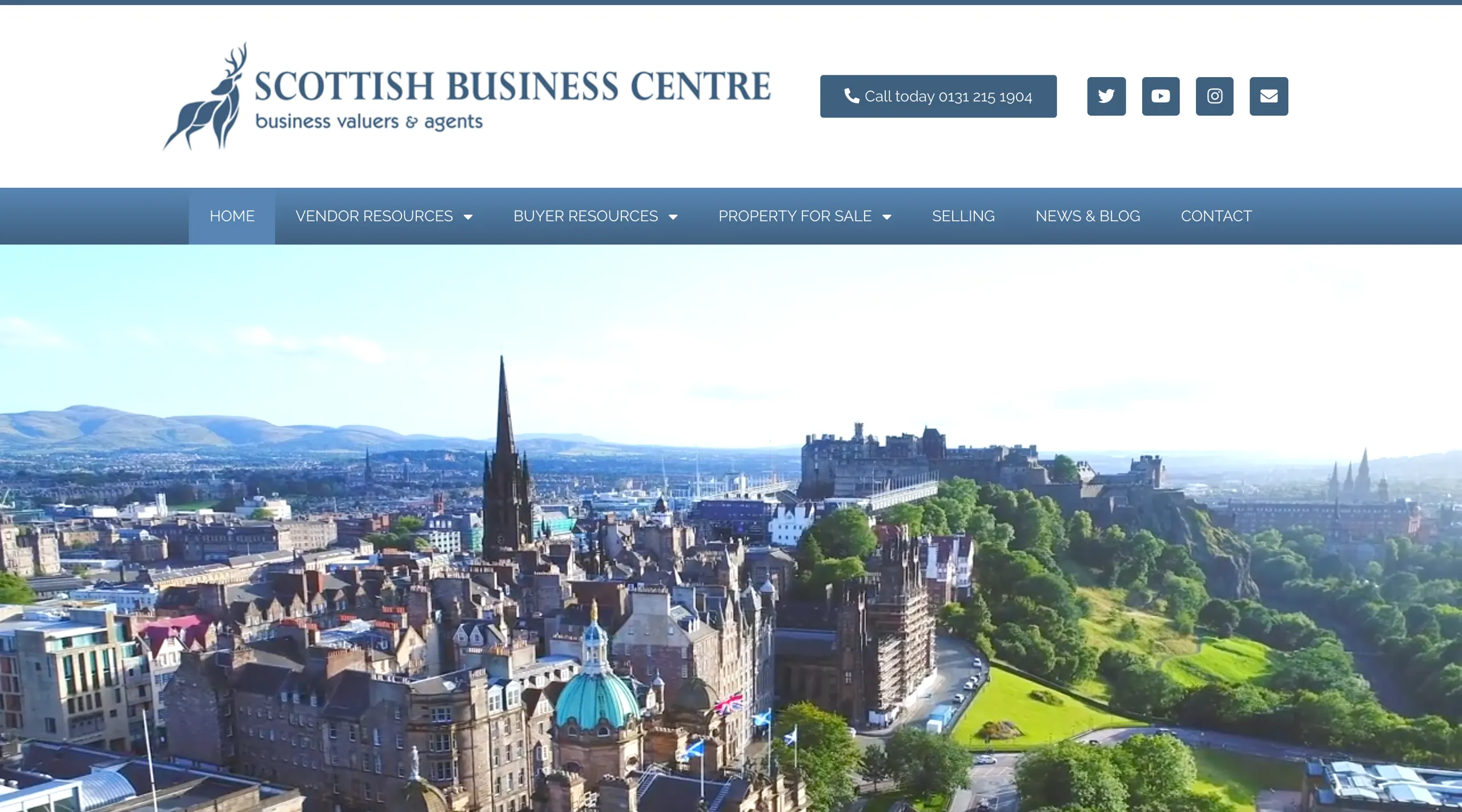 Scottish Business Centre website on a desktop screen
